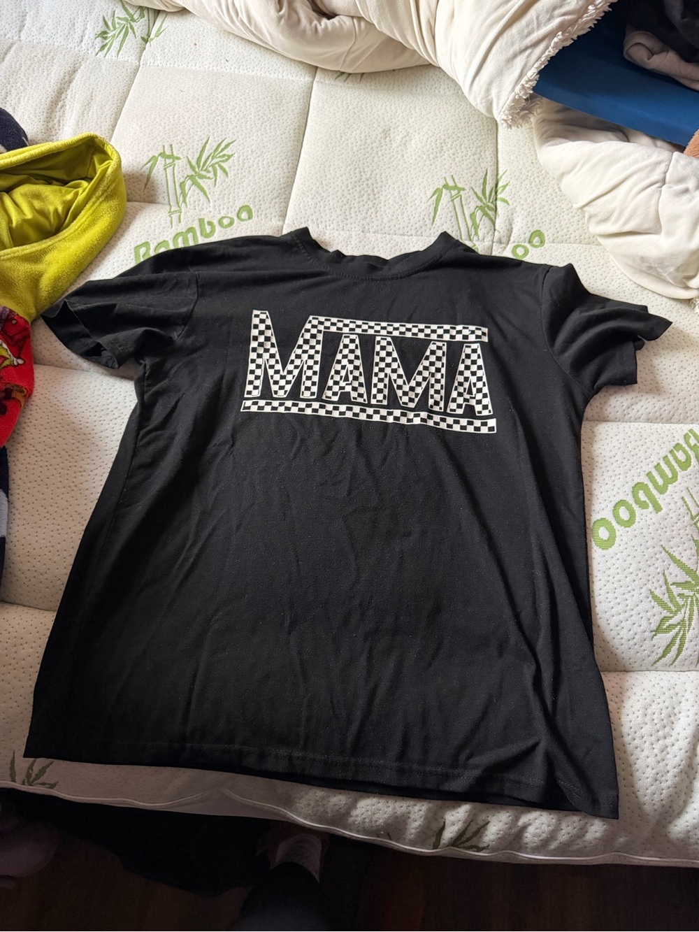 Black "MAMA" Graphic Tee racing theme